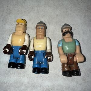 Lot 3 Vtg Fisher Price 1977 Action Figure Husky Helpers Construction Worker
